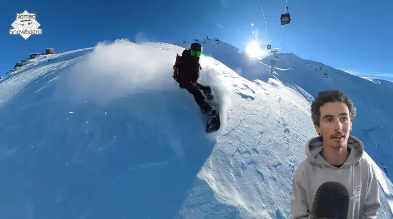 stage snowboard aux Menuires - Rider en poudreuse sur la Pointe de la Masse avec Nomad Snowboard