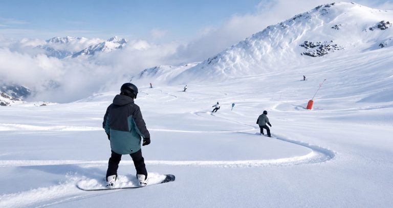 Stage de snowboard hors piste en groupe à Val-Thorens